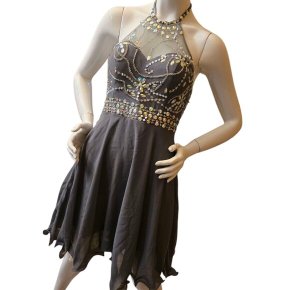 🏷️NWT - TOPDRESS Short Beaded Prom Dress Halter sz 2 - NWT🏷️ - Picture 2 of 9